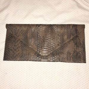 Urban Expressions Brown Faux Croc Print Clutch